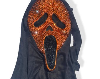 Orange Ghost Halloween Mask