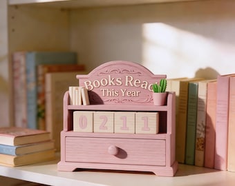 Rastreador de lectura impreso en 3D a todo color: rastreador de libros, decoración de estanterías, regalo para amantes de la lectura. Sigue tu lectura con estilo.