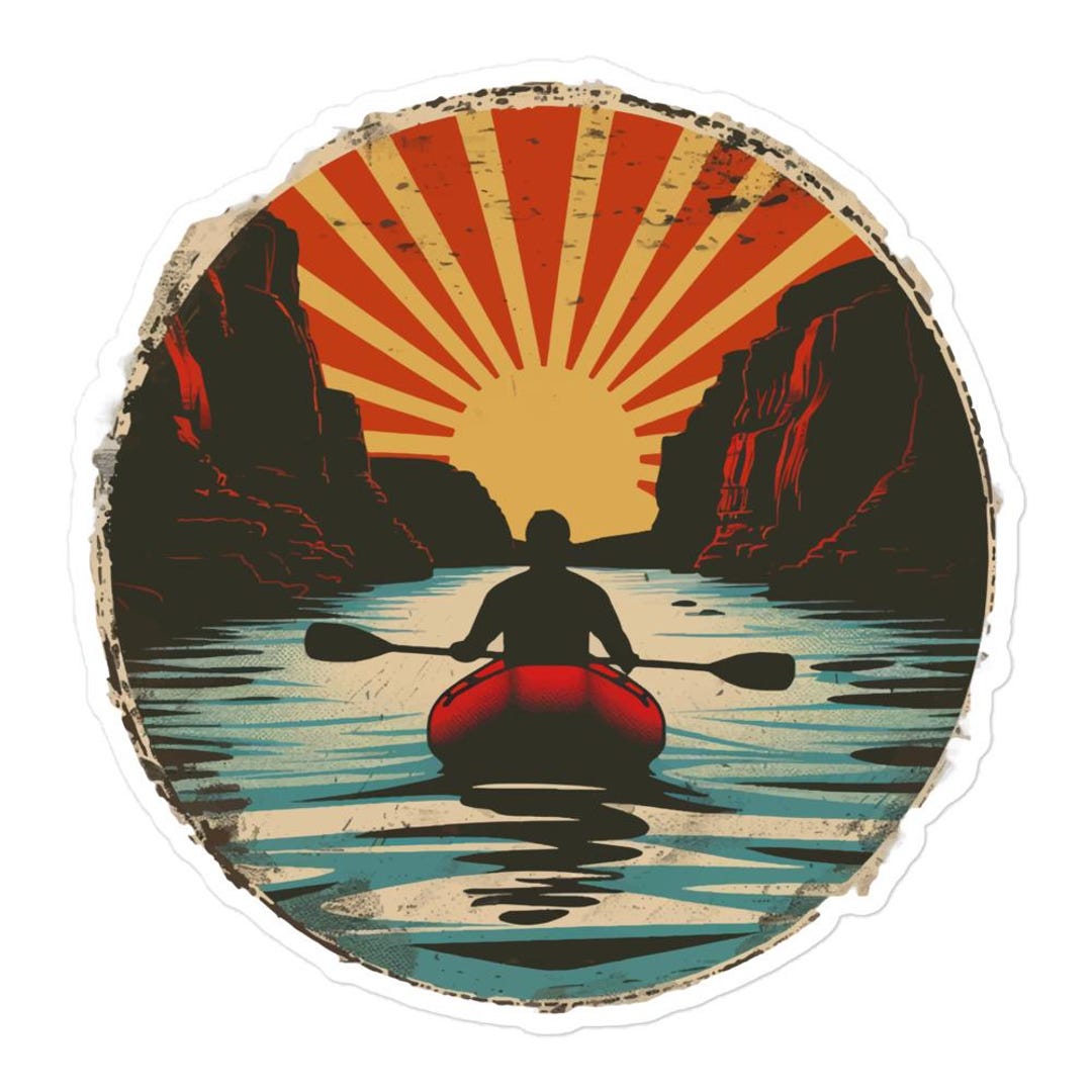 River Raft Sticker Sunset Canyon Rafting Sticker – Vintage River Adventure Decal - Etsy