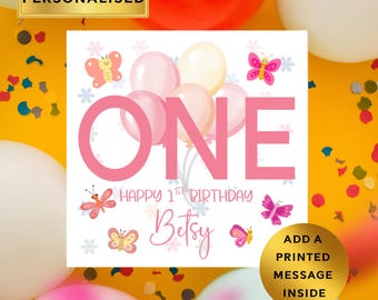 Personalised Butterfly Birthday Card – Girls Birthday Keepsake