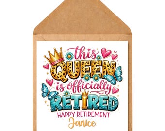Personalised Queen Retirement Card – UK Designed Keepsake