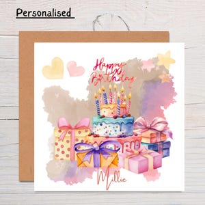 Tarjeta de cumpleaños personalizada para ella: Tarjeta de recuerdo hecha a mano