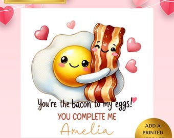 Bacon and Eggs Love Card – Personalised Anniversary Greeting for Food Lovers