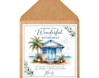 Personalised Retirement Card, Garden Shed Retirement Card, Retirement Card for Dad, Grandad, Colleague, Friend, Custom Name Card