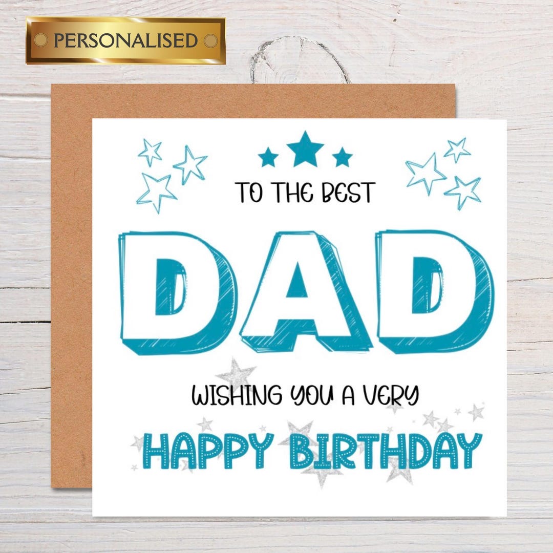 Dad Card Personalised Dad Birthday Card | Fun Handmade Design - Etsy