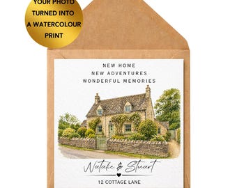 Custom Watercolour House Portrait Card | New Home, Housewarming Gift