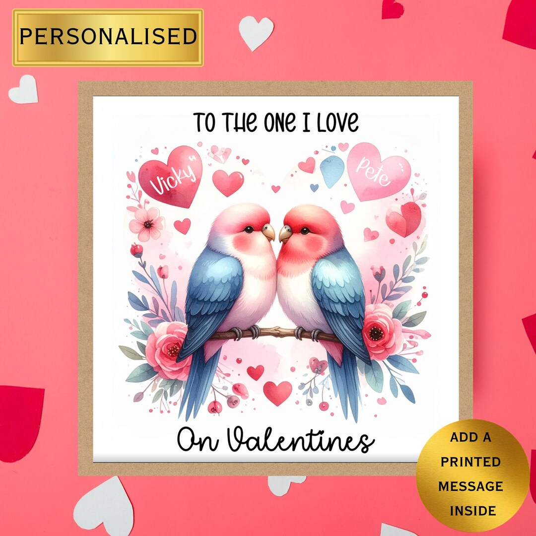 Personalised Love Birds Valentine's Day Card | Anniversary Card - Etsy