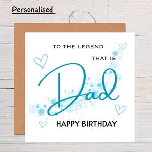 Personalised Dad Birthday Card: Legend Dad, Funny Greeting - Handmade