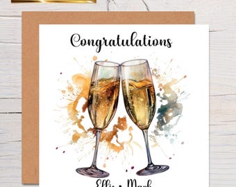 Personalised Champagne Toast Congratulations Card – Card Stock