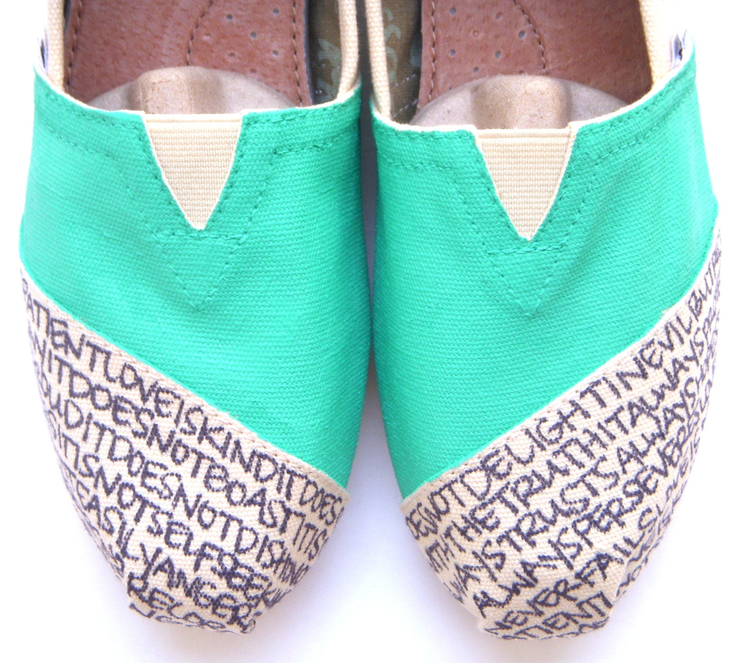 The Darla Teal and Cream Polka Dot Custom TOMS - Etsy