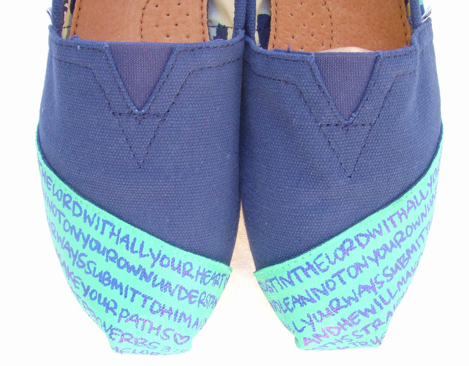 The Manny Teal and Navy Custom TOMS - Etsy