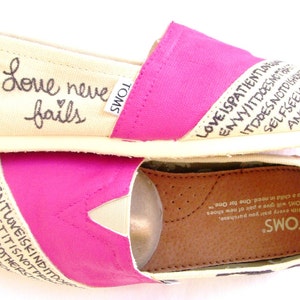 The Ellie TOMS Shoes Fuscia and Cream Custom TOMS - Etsy