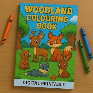 Woodland Animals Coloring Book: 28 Printable Pages (Digital Download)