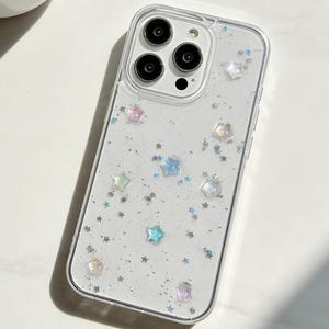 Estuche con purpurina estrellada para iPhone, funda protectora anticaídas con brillo cósmico, accesorio para iPhone 17 Pro Max/16/15/14/13/12/8/7.