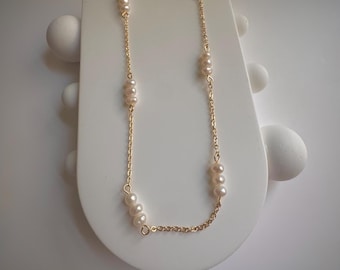Gold Pearl Necklace