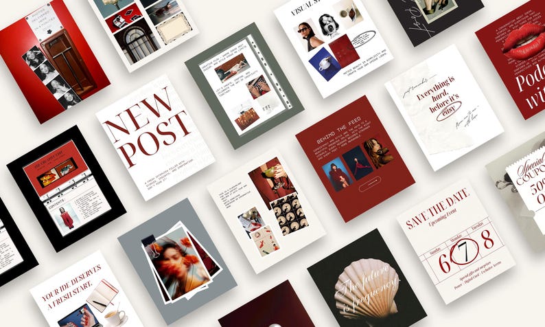 Fashion Instagram Templates | Canva Social Media Kit | Bold Minimalist ...