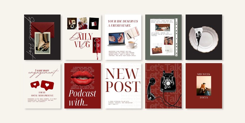Fashion Instagram Templates | Canva Social Media Kit | Bold Minimalist ...