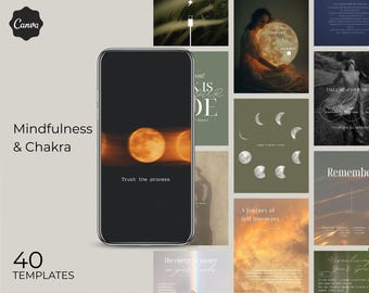 Mindfulness & Chakra Canva Templates | Spiritual Coaching Worksheets | Psychology Self Care Bundle | Healing  Energy Guide
