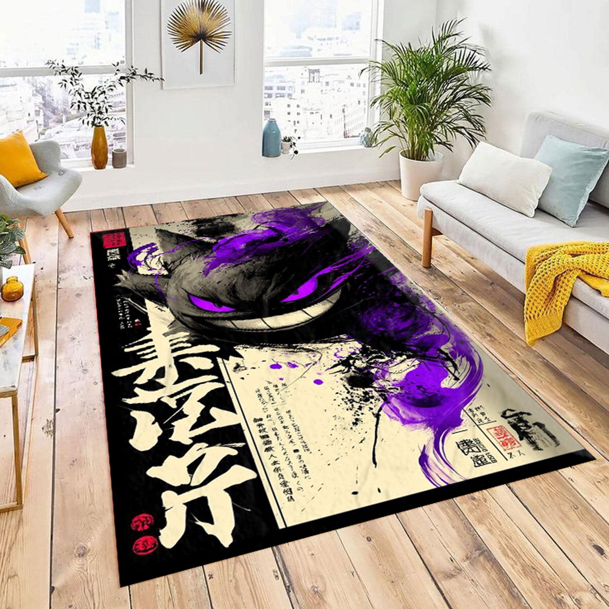 Tapis Tufting Pokémon Gengar (Ectoplasma) - 80x80 Cm, épaisseur 2 Cm - Neuf Avec étiquettes