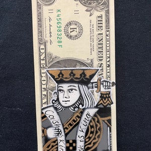 The REAL KING 1 dollar bill original painting US blood money