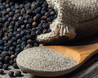 Pimienta negra molida orgánica/especia natural en polvo