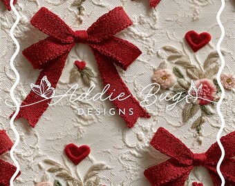 Coquette Valentine Bows – 3D Embroidered Fabric File (JPEG)