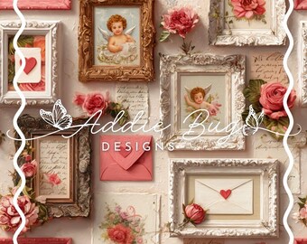 Valentines Frames – Embroidered Fabric File (JPEG)