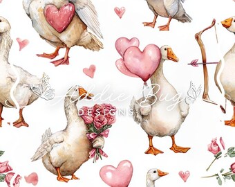 Valentines Day Geese – Illustrated Fabric File (JPEG)