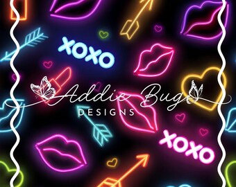 Neon Valentines Day – Illustrated Fabric File (JPEG)