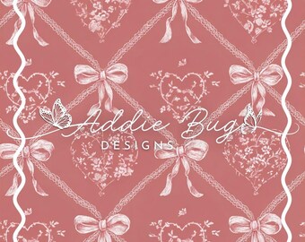 Pink Valentines Trellis – Embroidered Fabric File (JPEG)