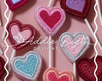 Valentines Heart Lollipops – Embroidered Fabric File (JPEG)