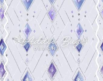 Ice Princess Geometric Fabric Pattern – Seamless Design (JPEG)