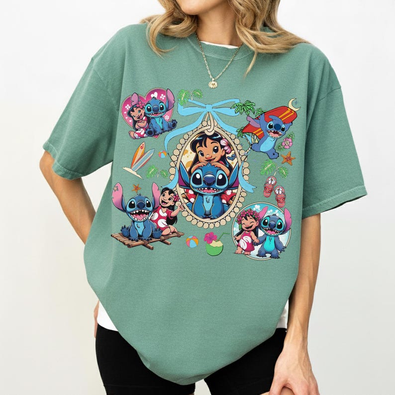 Coquette Bow Lilo And Stitch Shirt, Cute Disney Shirt, Disneyland Trip Shirt, Shirt For Women, Disney Trip T-Shirt, Best Shirt For Kid image 6