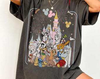 Retro Comfort Colors Disney Dogs Shirt, Lady and the Tramp Tee, Pluto Puppy Shirt, Disney Pet Lovers Gift Shirt