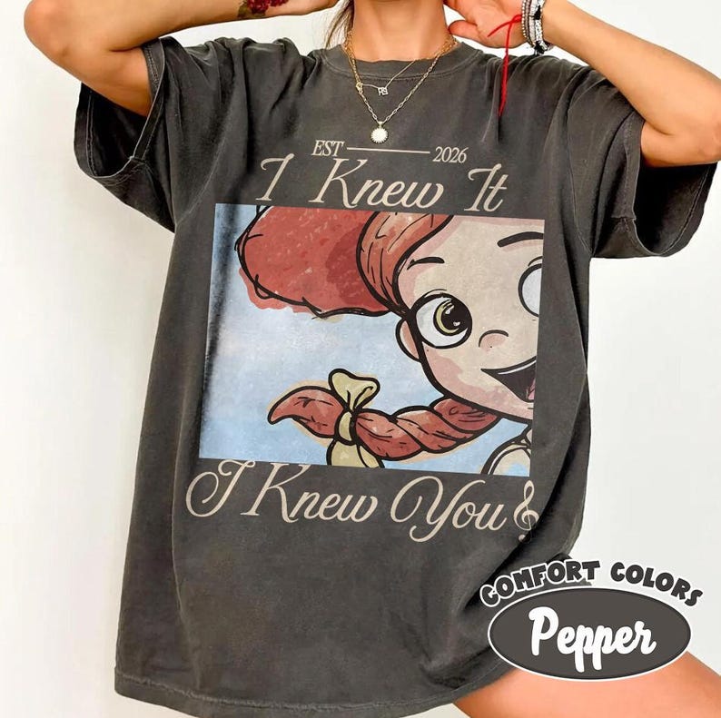Watercolors TS Jessie Toy Story 5 Comfort Colors Shirt, Retro I Knew It I Knew You, Disneyland Toy Story Family Matching Tee image 2
