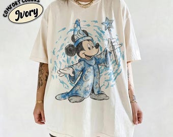 Comfort Colors® Vintage Fantasia Sorcerer Mickey Shirt, Disney Wizard Mickey Tee, Star Hat Shirt, Fantasmic Disney World ,Family Vacation
