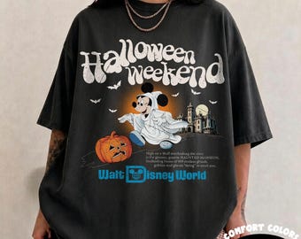 Comfort Colors® Retro Walt Disney World Haunted Mansion Shirt, Mickey Mouse Ghost Tee, Disney Halloween Shirt, WDW Family Holiday Trip Shirt