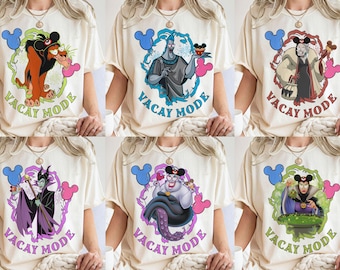 Disney Villains Bad Girls Wear Mickey Ears Balloon Vacay Mode Shirt, Evil Queen Maleficent Ursula Cruella Shirt, Disneyland Trip Shirt