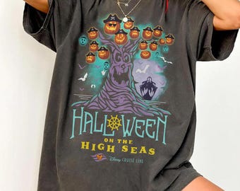 Vintage Halloween On The High Seas T-shirt, Disney Cruise Line Wish Fantasy Magic Matching Tee, Family Halloween Cruise Family 2026 Trip