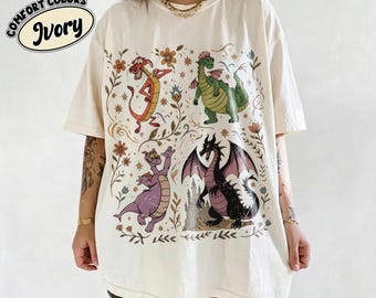 Comfort Colors® Retro Comfort Colors Disney Dragon Shirt, Figment Elliott Mushu Maleficent Dragon Tee, Magic Kingdom Gift, WDW Family Shirt