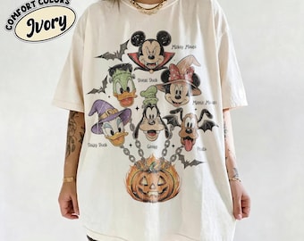 Comfort Colors® Mickey Halloween Shirt, Disney Friends Costume Tee, Mouse Outfit, Spooky Park Trip Gift for Women Kids Family Fans Party