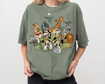 Mickey & friends Animal Kingdom Wild about Disney shirt, Let's get wild Safari mode Disney world Disneyland trip Tee, Mickey and Friends Tee