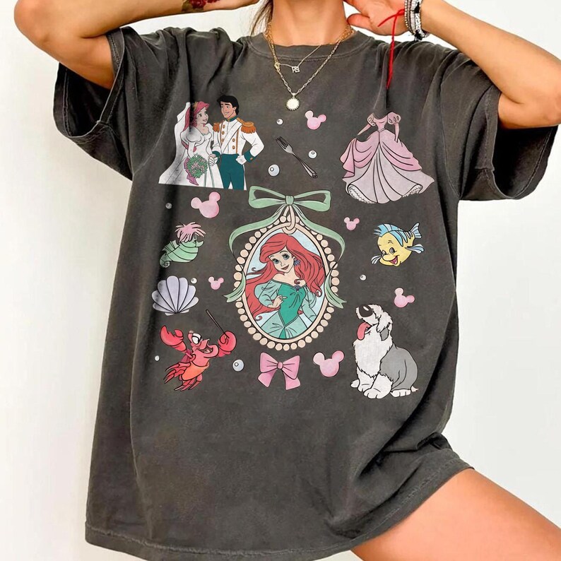 Disney Ariel Princess Comfort Color Shirt, Retro Ariel The Little Mermaid Shirt, Disney Trip T-Shirt, Disney Princess image 2
