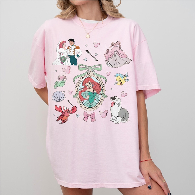 Disney Ariel Princess Comfort Color Shirt, Retro Ariel The Little Mermaid Shirt, Disney Trip T-Shirt, Disney Princess image 4