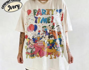Comfort Colors® Personalized Disney Birthday Balloons Kid Shirt, Mickey & Friends Birthday Squad Tee, Best Birthday , Disney Birthday Trip