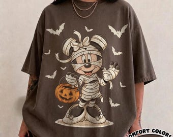 Comfort Colors® Vintage Minnie Halloween Shirts, Minnie Ghost Shirt, Spooky Season Shirt, Disney Halloween Family Shirt, Halloween Trip Tee