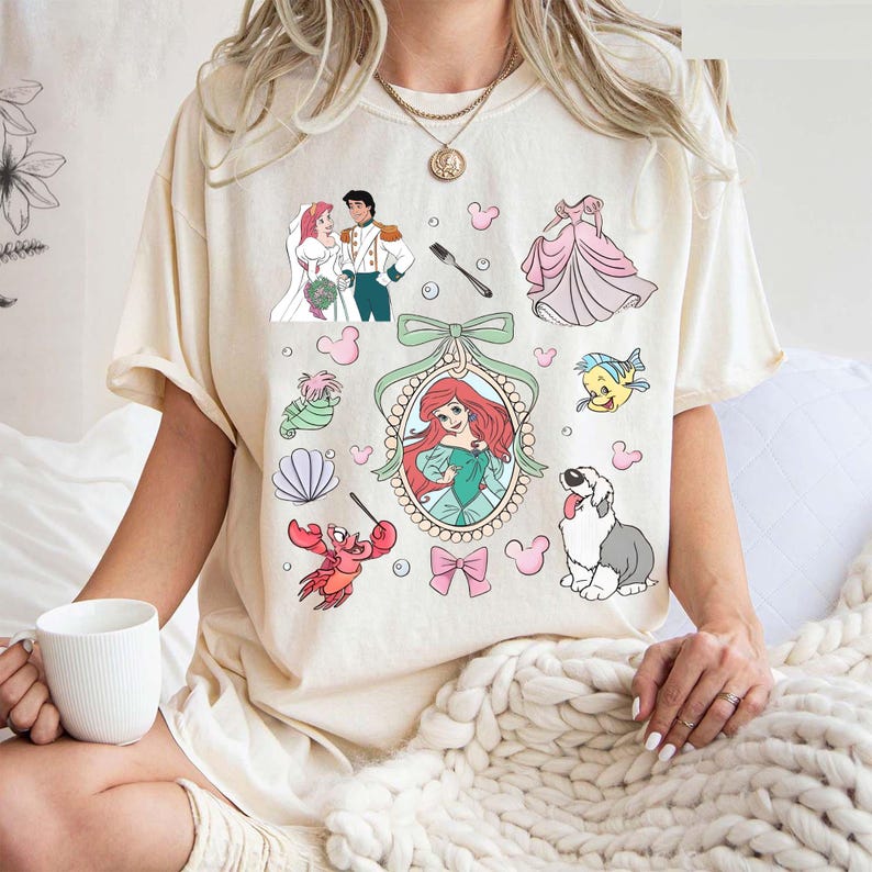 Disney Ariel Princess Comfort Color Shirt, Retro Ariel The Little Mermaid Shirt, Disney Trip T-Shirt, Disney Princess image 1