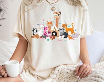 Disney Cats Comfort Color Shirt, Aristocats Cheshire Figaro Sweatshirt, Ultimate Feline Tree Tee, Disney Family Trip Gift Shirts, Cat Lover