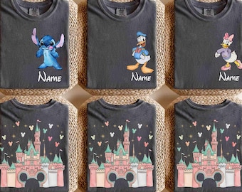 Custom Disney Characters Shirt, Disney Mickey & Friends Stitch Pooh Matching Shirt, Disneyland Family Vacation 2026 Trip Tee