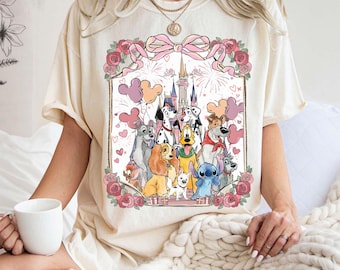 Disney Dogs Comfort Colors Shirt, Vintage Disney Dog Shirt, Lady and the Tramp Shirt,  Cute Disney Dog Gift, Disney Family Trip 2026 Tee